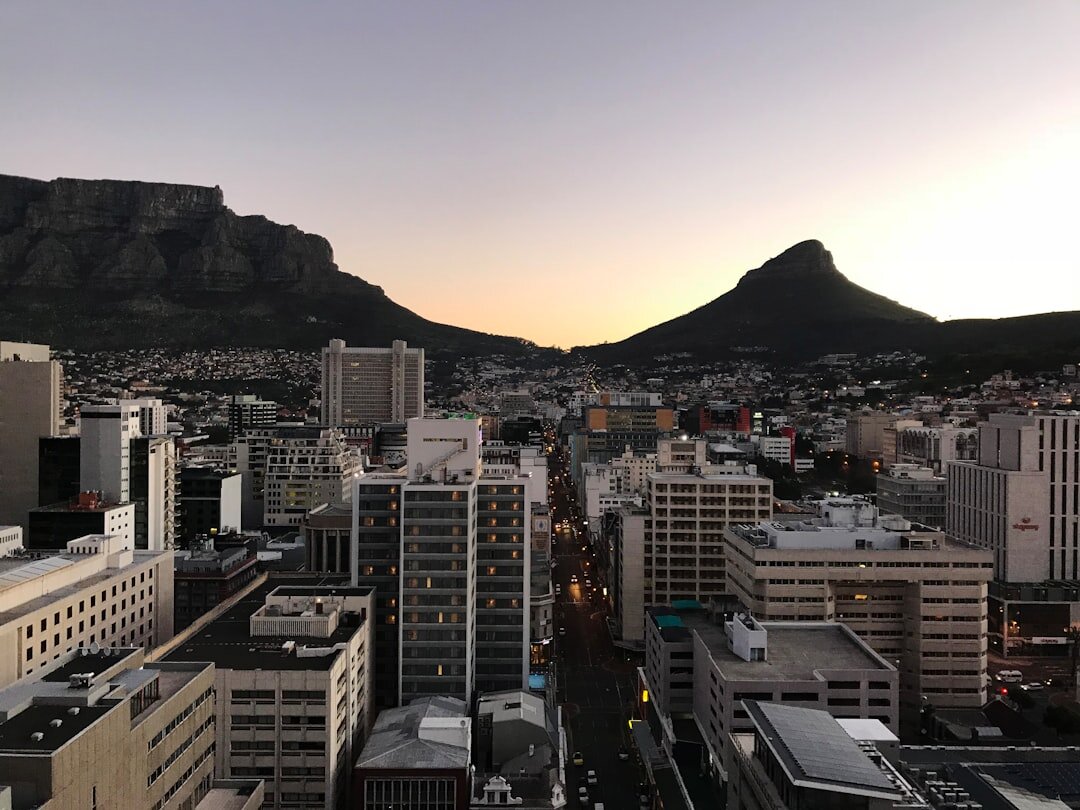 Johannesburg city skyline at golden hour