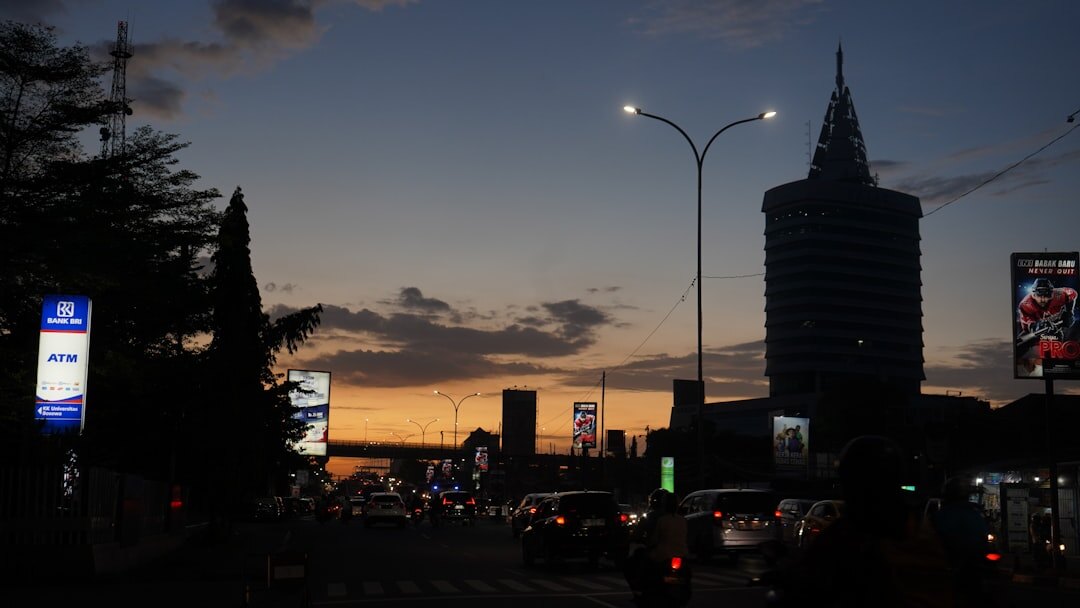 african city skyline at dusk